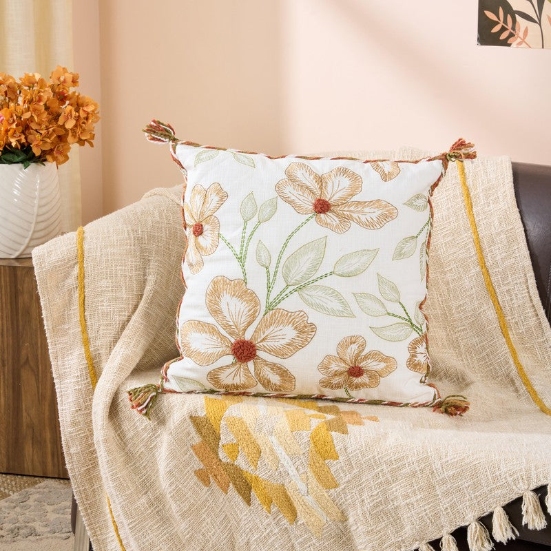 Daisy Rust Petals Cotton Cushion
