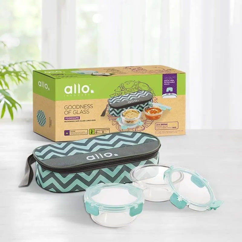 Jonas Lunchbox With Rectangle Chevron Bag (390 ML) - Set Of Two media 3