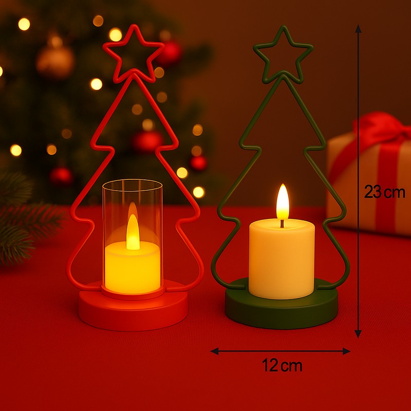 PineAura Festive Battery Candle - Set Of Two media 6
