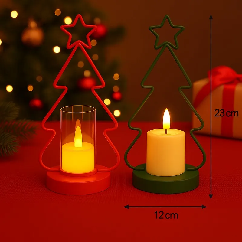PineAura Festive Battery Candle - Set Of Two media 6