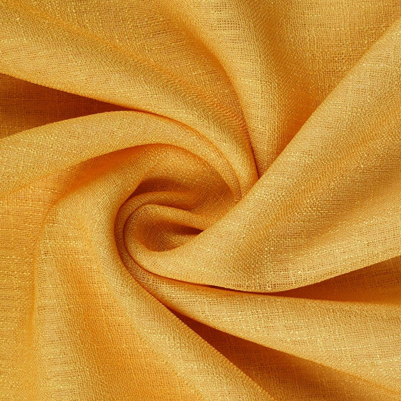 Ombrina Linen Texture Sheer Curtain (Yellow) - Set Of Two media 4