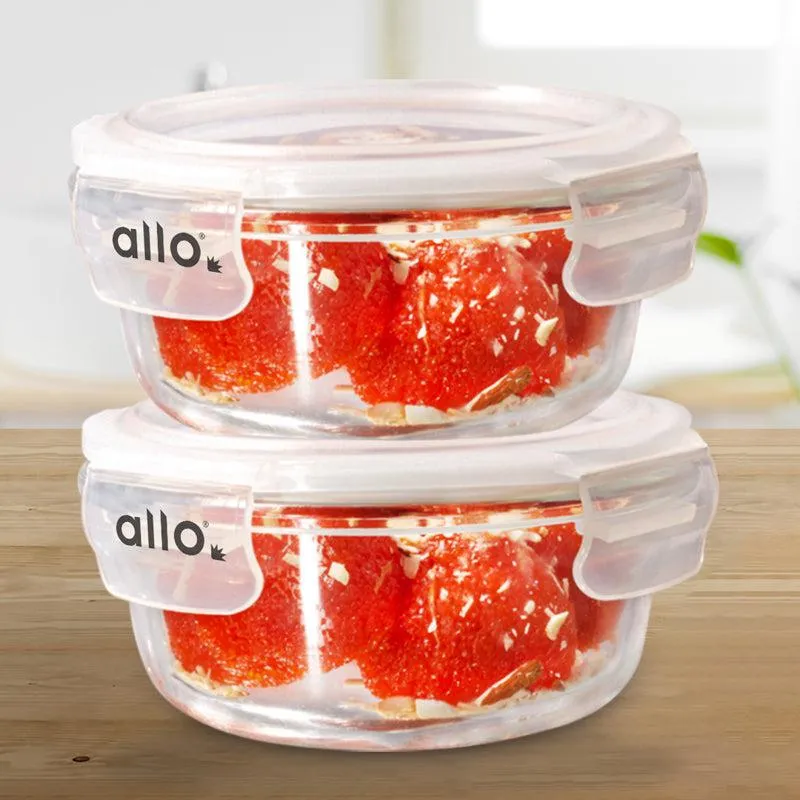 Oliva Round Glass Storage Container (400 ML) - Set Of Two media 3