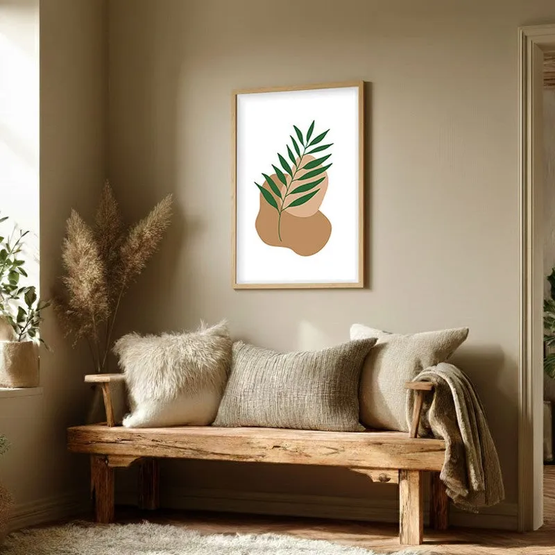 Clay Verve Canvas Wall Painting With Brown Frame media 4