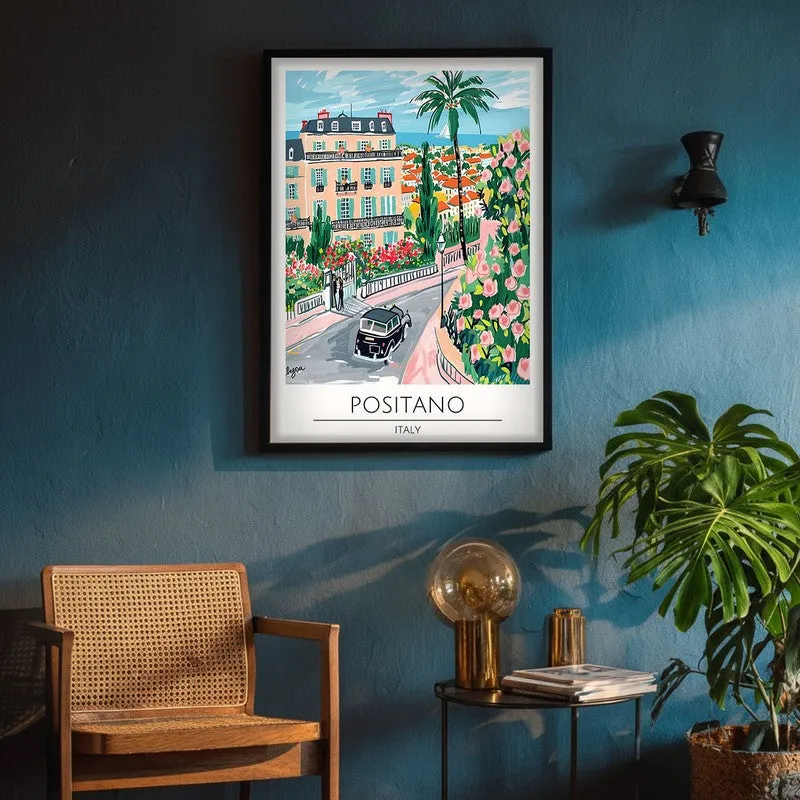 Vintage Positano Framed Canvas Wall Painting media 4