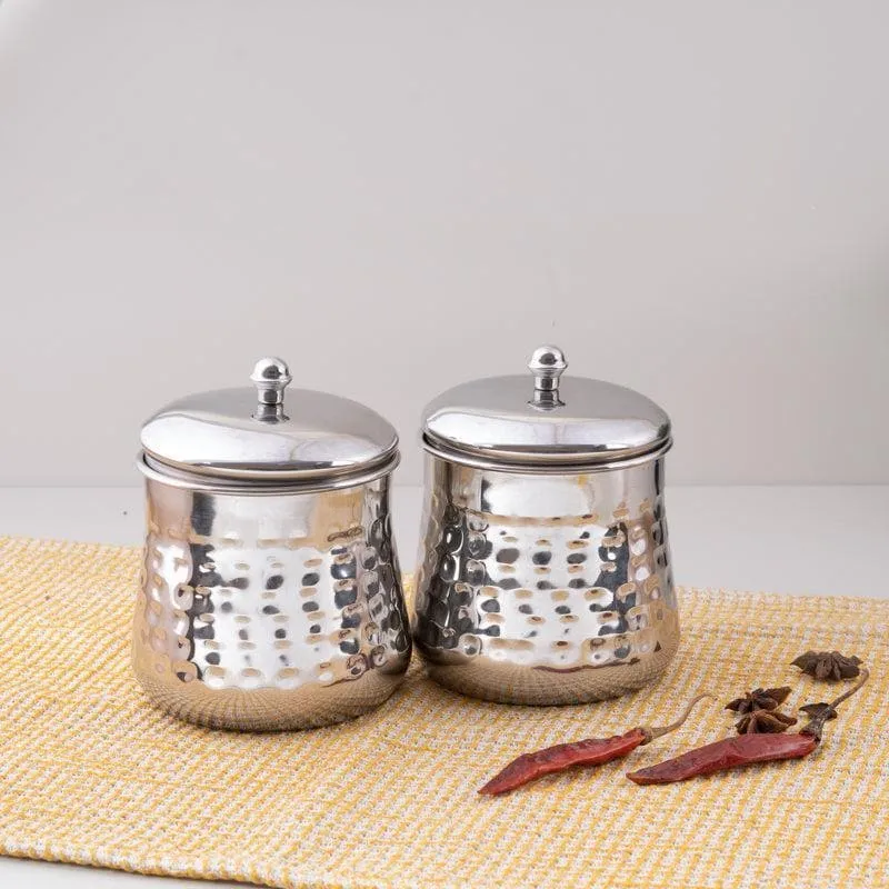 Vintage Charm Hammered Canister (300 mL Each) - Set Of Two media 1