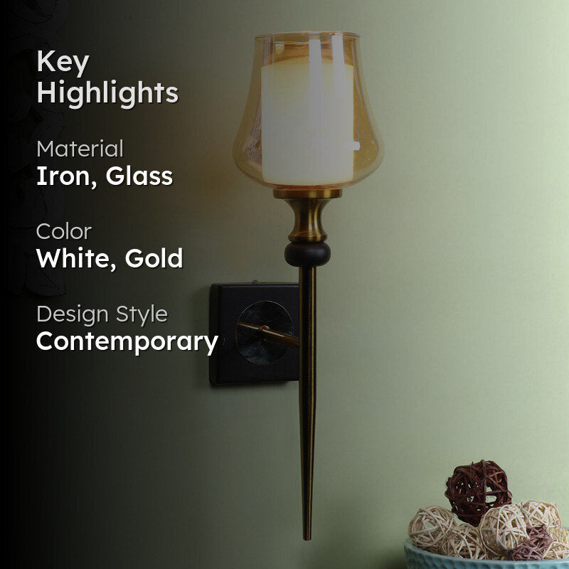 Alankrita Iron & Glass Wall Lamp media 2