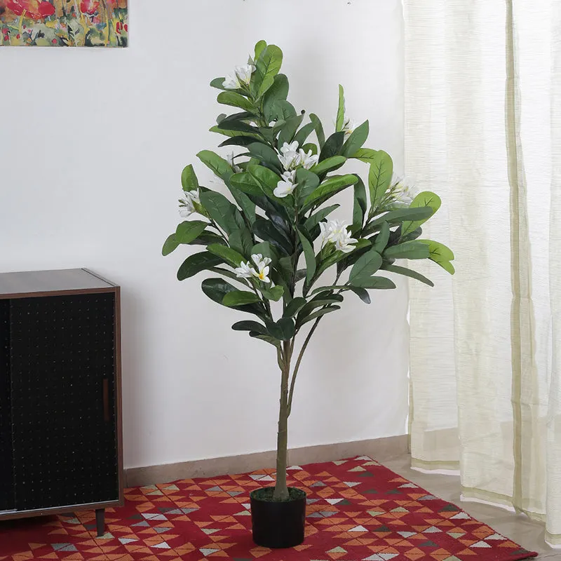 Faux Frangipani Plant With Black Plastic Pot - 3.94 ft media 3