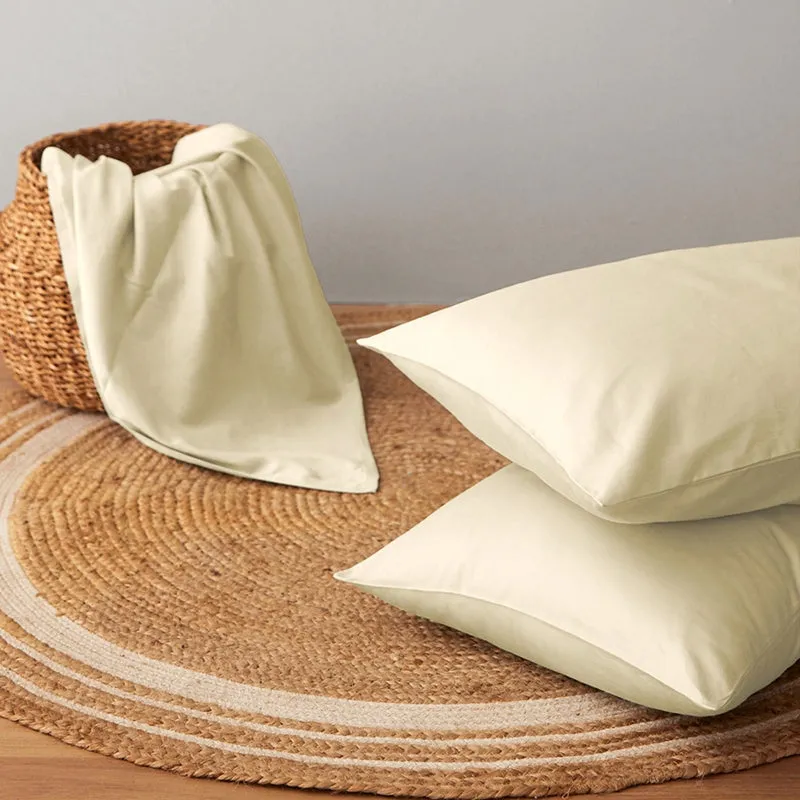 Maison Solid Cotton Bedsheet (Ivory) - 400 TC media 10