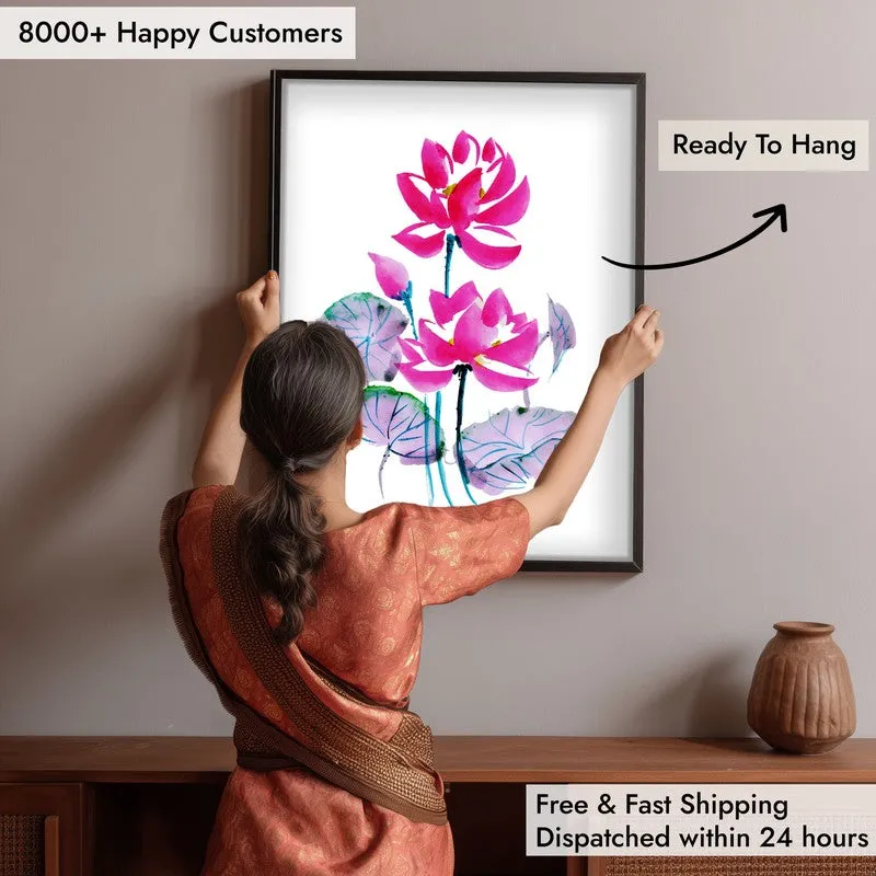 Lotus Duo Archival Paper Wall Art With Frame media 7