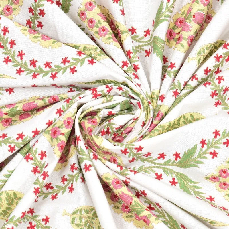 Ambi Bliss Cotton Bedsheet (White,Red) - 180 GSM media 8
