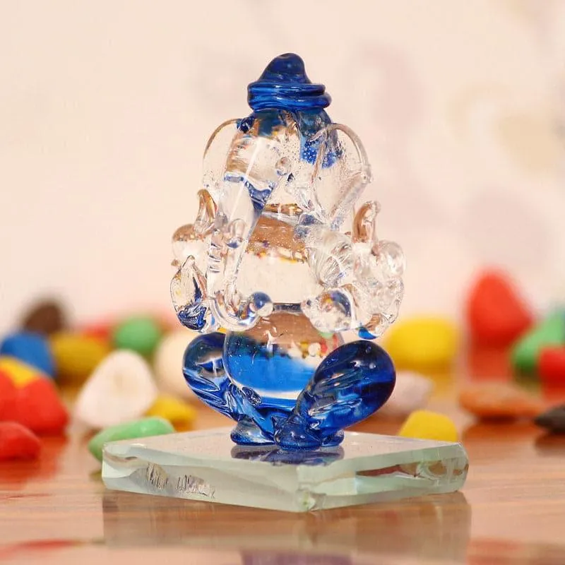 Crystal Ganesha Showpiece - Dark Blue media 3
