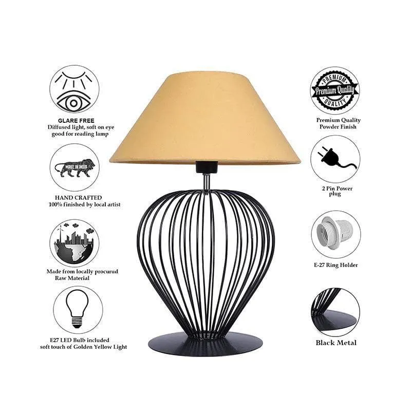 Renisa Fabric Table Lamp - Gold,Black media 6