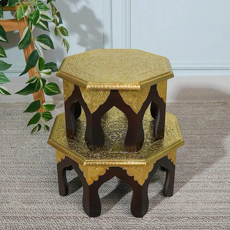 FolkStep Decorative Seating Stool - Set Of Two media 1
