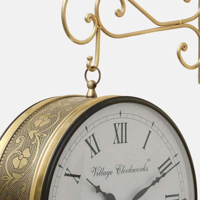 Railway Regency Double - Sided Vintage Wall Clock - Gold media 9