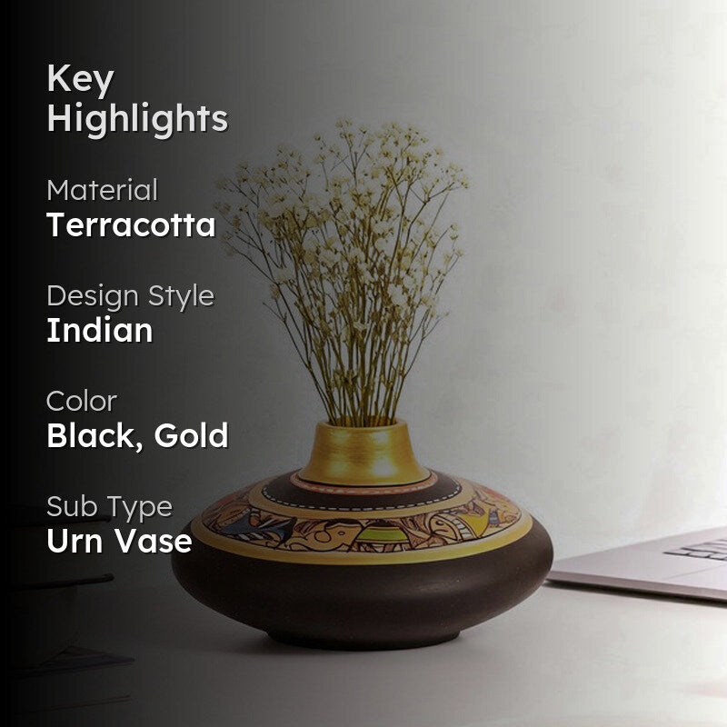 Bodhi Tribal Terracotta Vase media 2