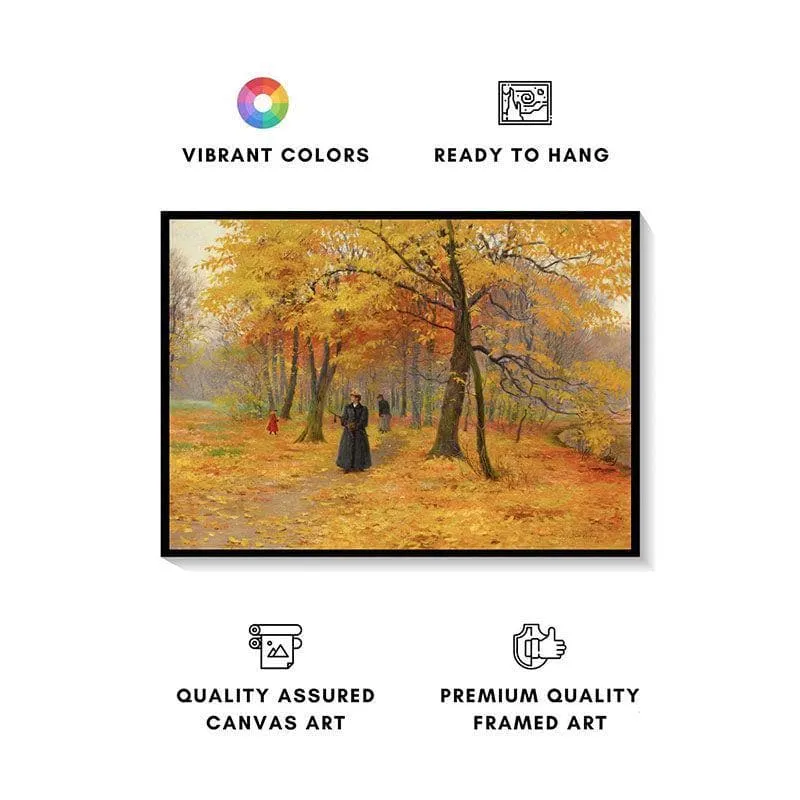 A Forest Walk Canvas Wall Painting - Black Frame media 4