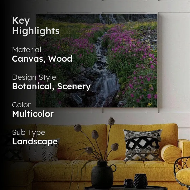 Mountain Wildflowers Canvas Wall Painting media 2
