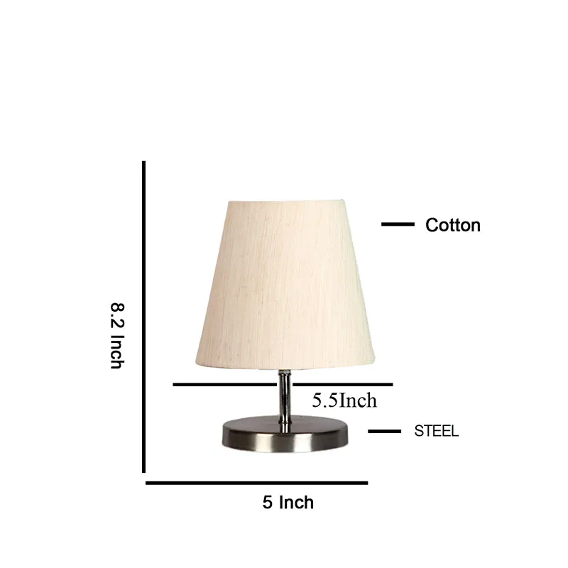Vidro Fabric Table Lamp - White,Silver media 5