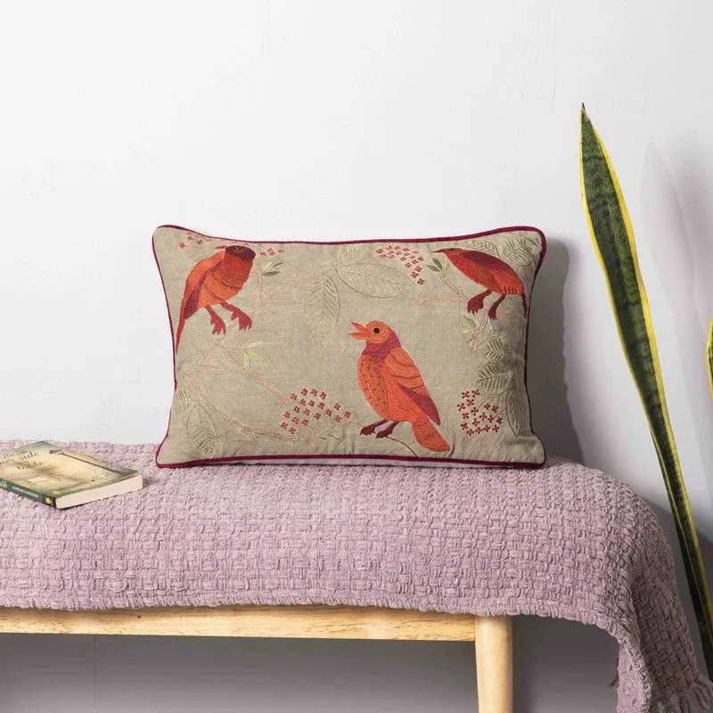 Avian Harmony Cotton Cushion Cover media 1