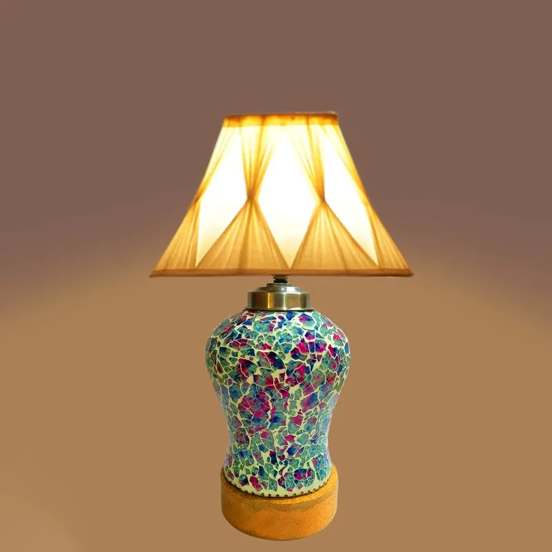 Floranisse Smocked Wooden Table Lamp - Multicolor media 5