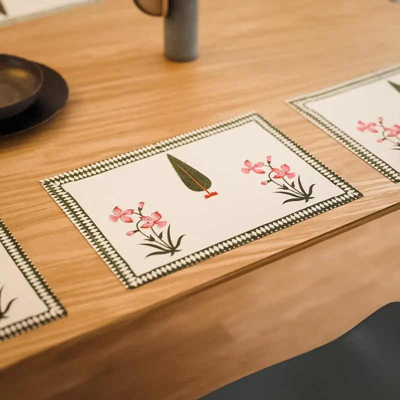 Classic Linen Cotton Table Mat (Pink) - Set Of Six media 4