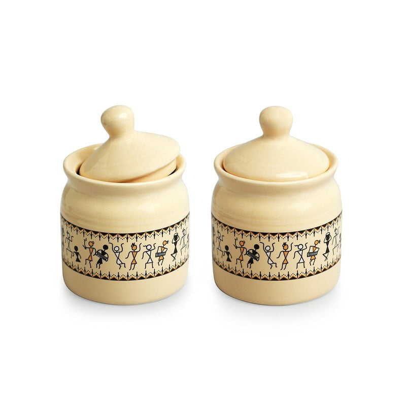 Warli Muse Airtight Storage Jar (280 ML Each) - Set Of Two media 3