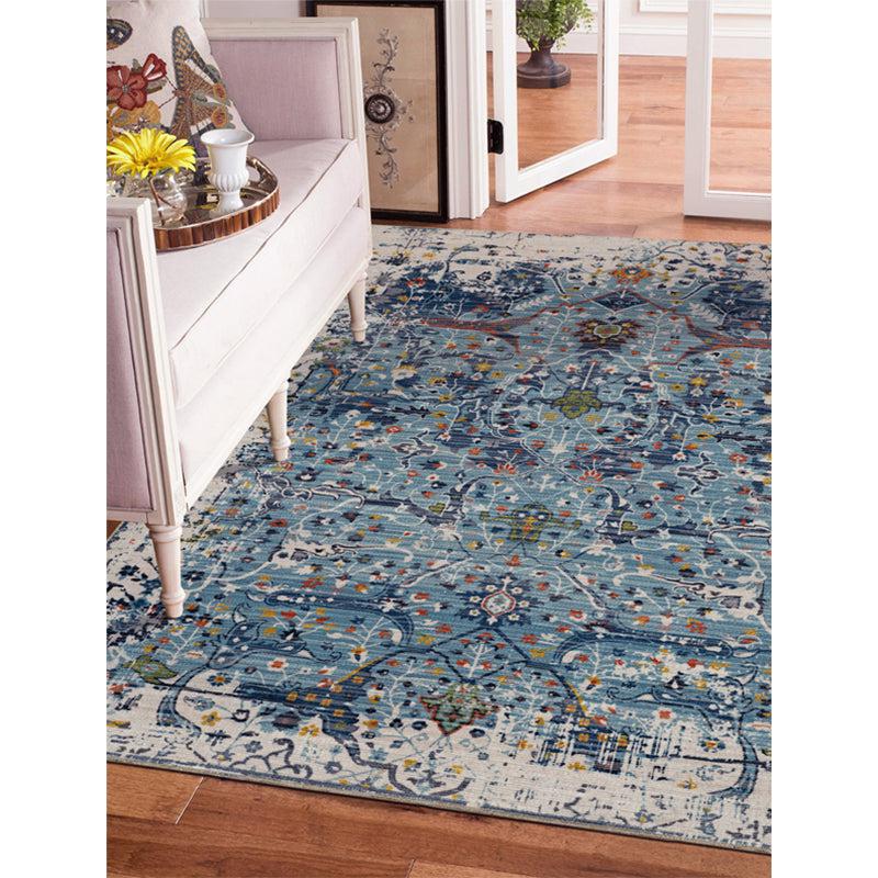 Qamra Ethnic Polyester Carpet - Blue media 3