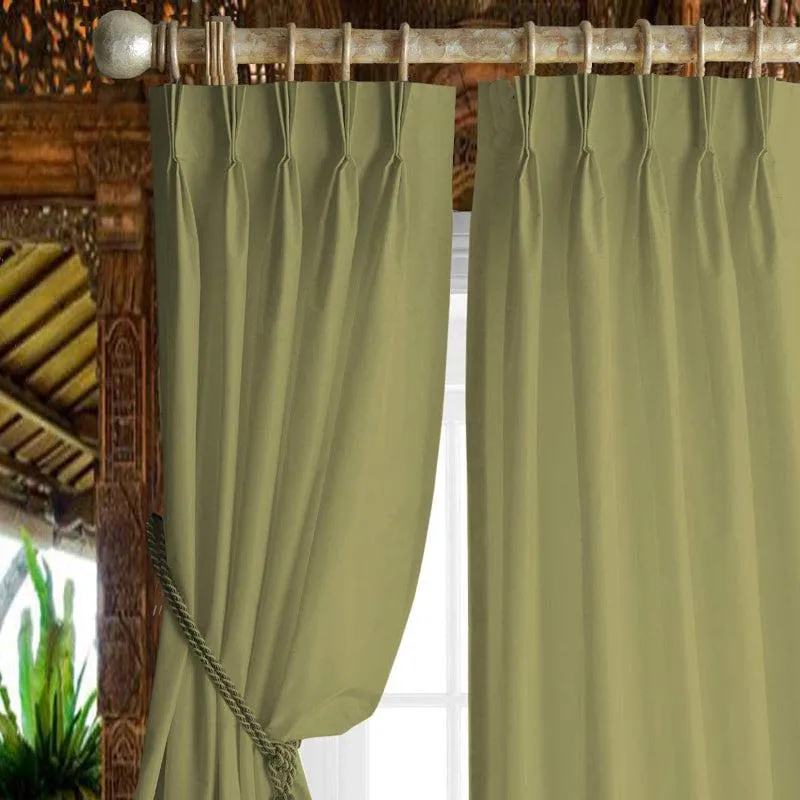 Esme Triple Pinch Pleat Short Width Curtain - Bottle Green media 1