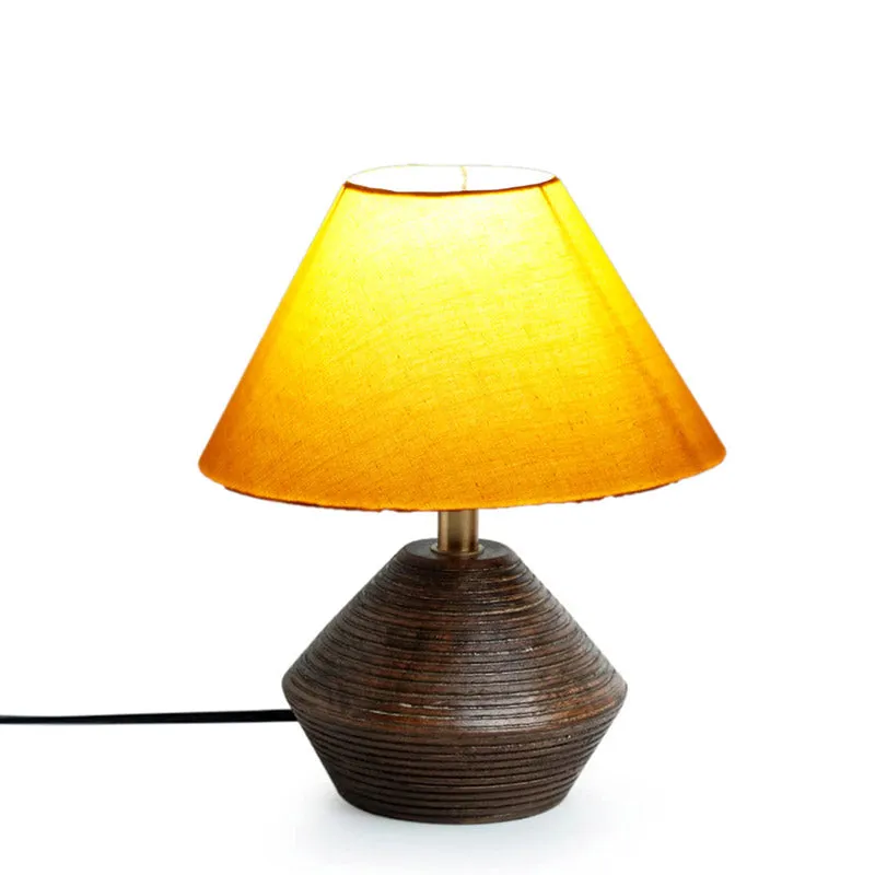 Yami Cone Wooden Table Lamp - Yellow,Brown media 3