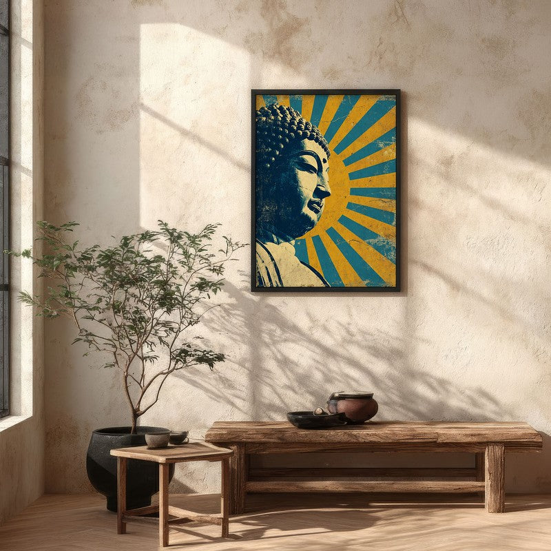 Buddha Celestial Petal I Mandala Archival Paper Wall Painting With Black Frame media 5