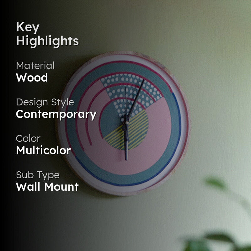 Fable & Minutes Handpainted Wood Wall Clock media 2