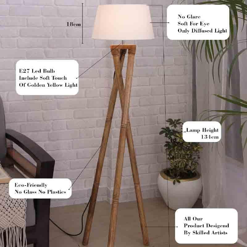 Criss Crossed Tripod Lamp - White media 6