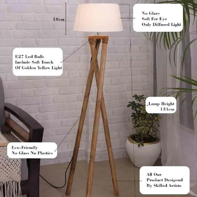 Criss Crossed Tripod Lamp - White media 6