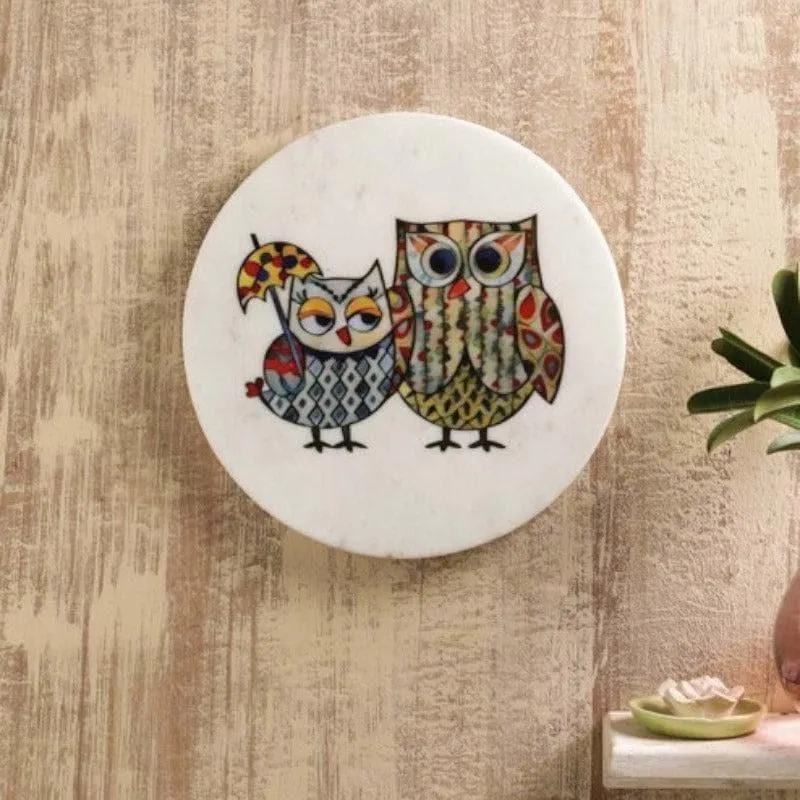 Owlery Mate Printed Marble Wall Accent media 1