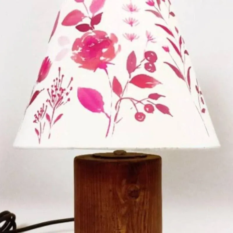 Trigo Flora Cone Handpainted Fabric Table Lamp - Multicolor media 5