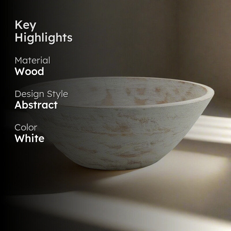 Basic Wooden Bowl Kutch White media 2