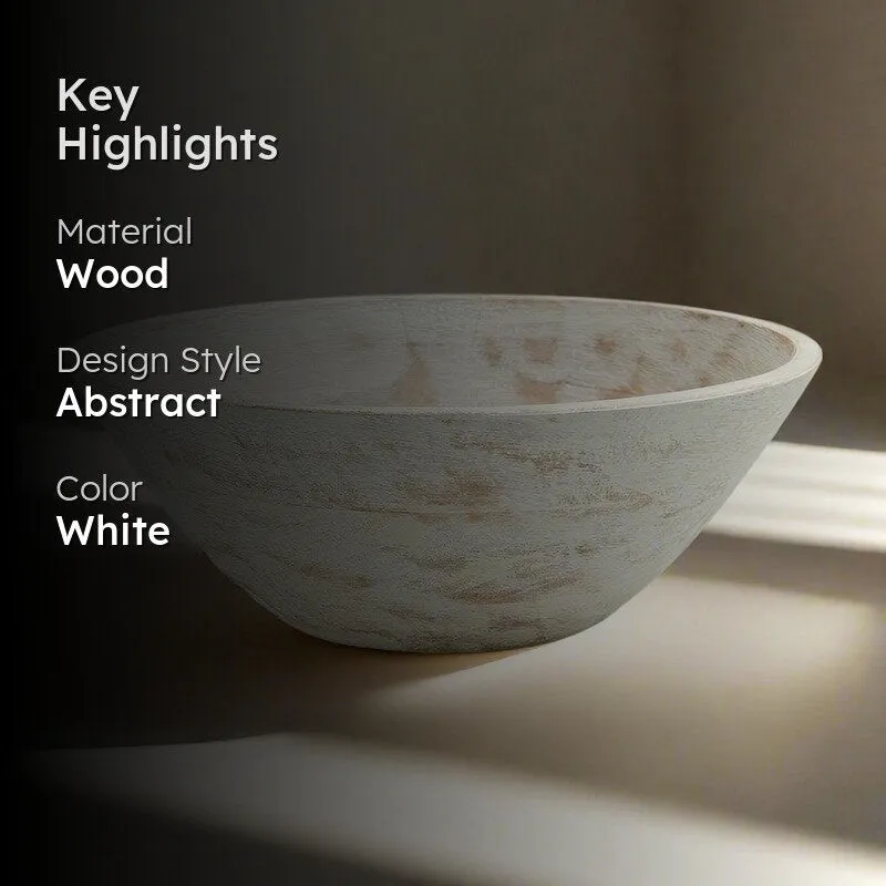 Basic Wooden Bowl Kutch White media 2