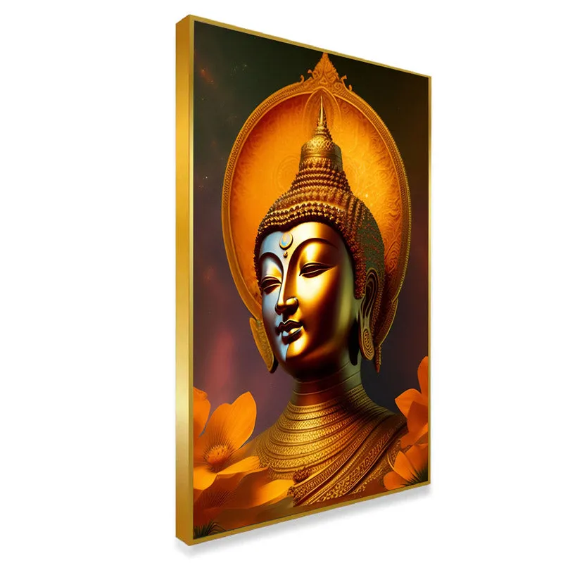 Buddha Golden Aura Canvas Wall Painting media 6
