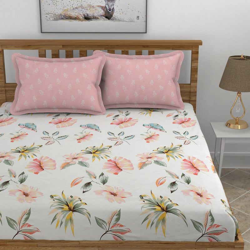 Berry Blush Fitted Micro Fiber Bedsheet - 150 GSM