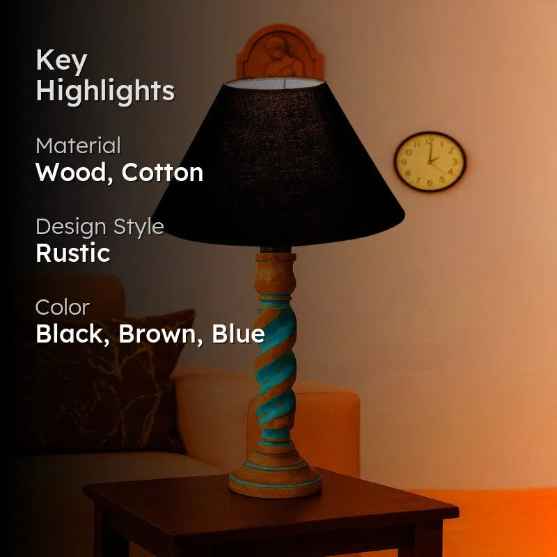Elara Muse Wooden Table Lamp - Black media 2