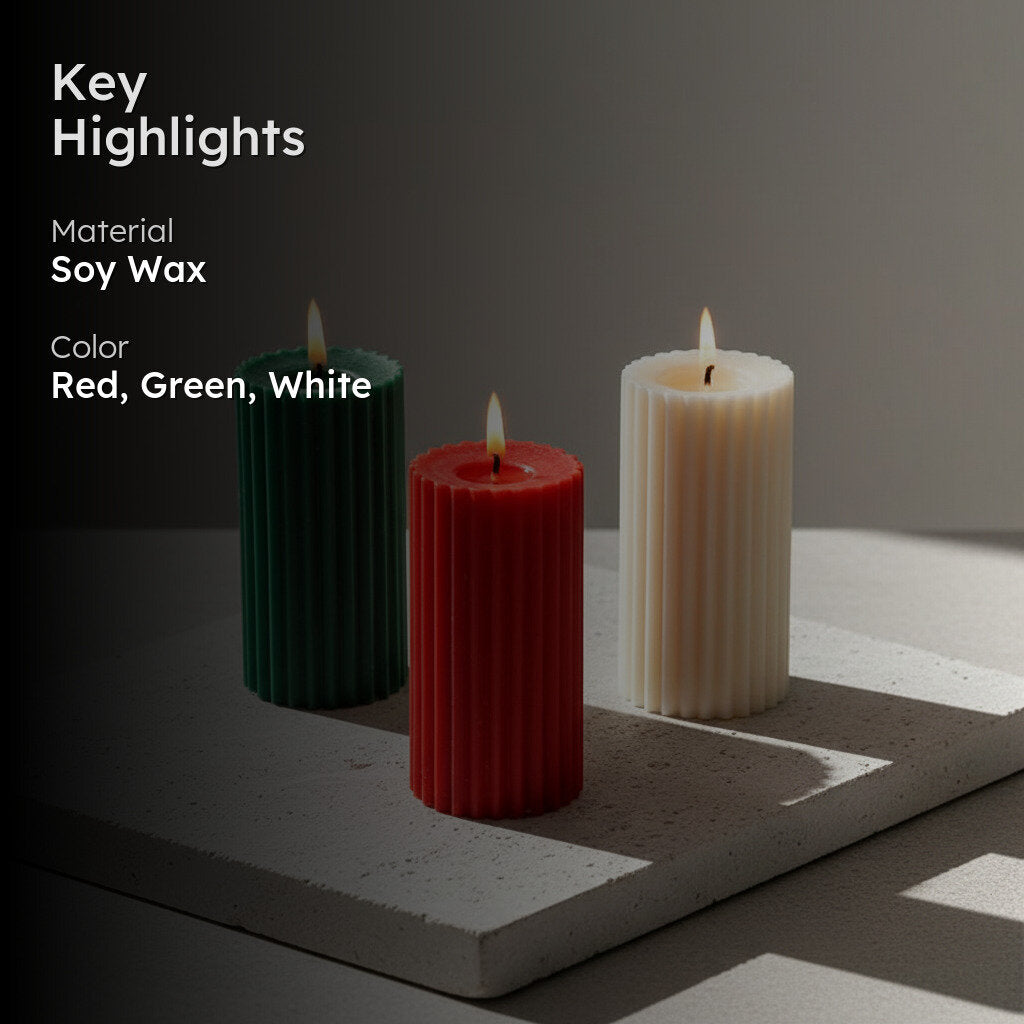 Combo of 3 Scented 'Belief' Pillar Candles media 2