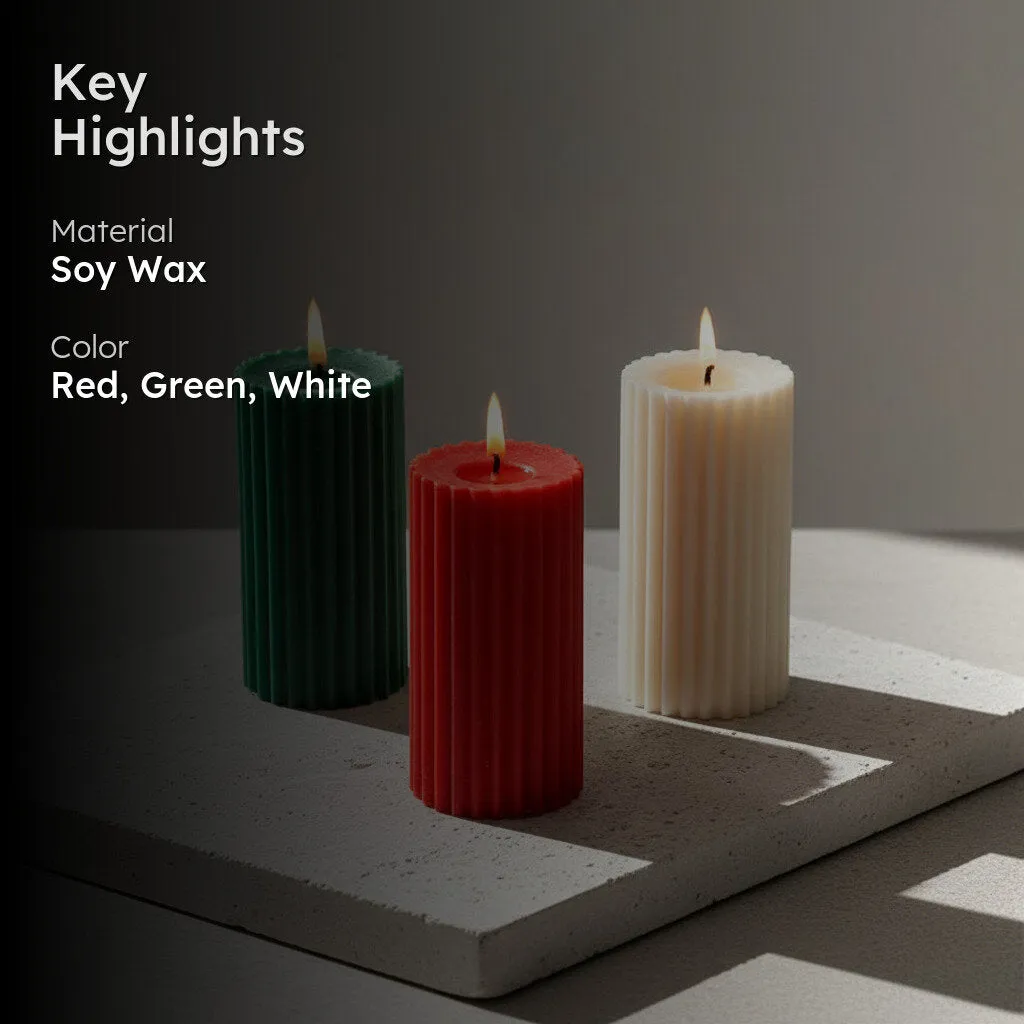 Combo of 3 Scented 'Belief' Pillar Candles media 2