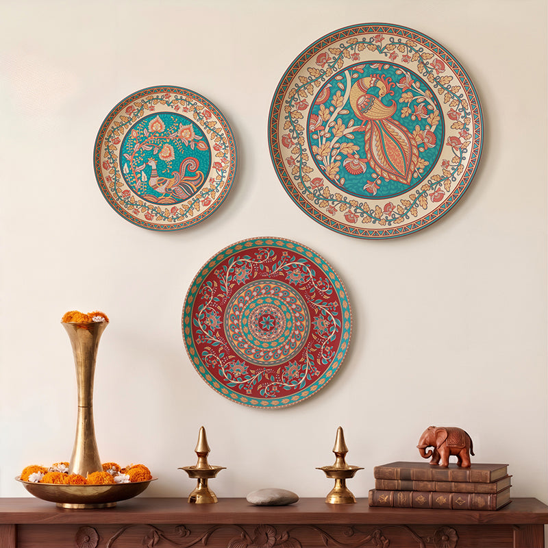 VintageBloom Metal Wall Plates - Set Of Three