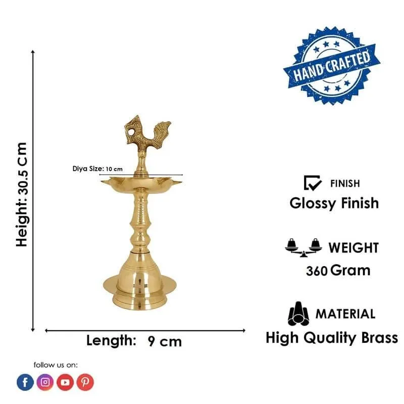 Vibhava Peacock Brass Lamp media 4