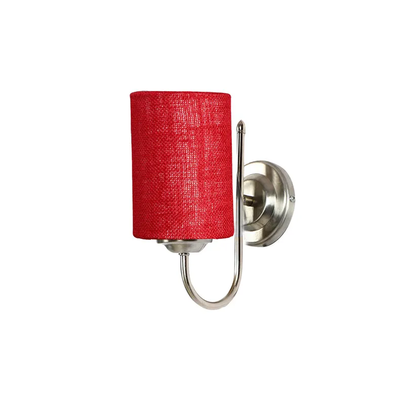 Altura Cylindrical Fabric & Metal Wall Lamp - Maroon media 3