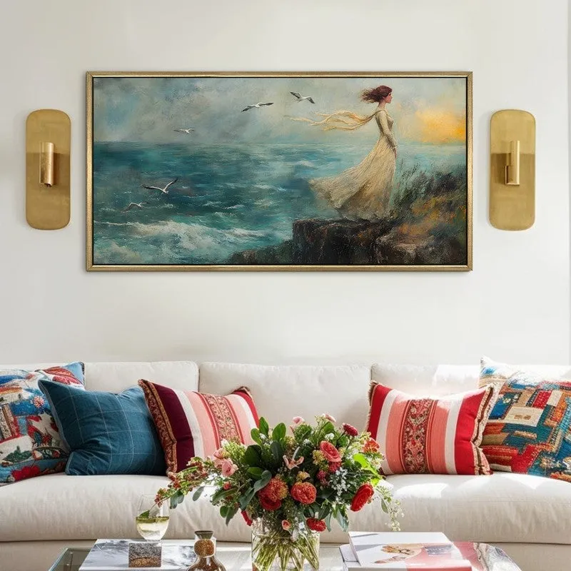 Tide of Light Canvas Wall Painting With Frame media 1
