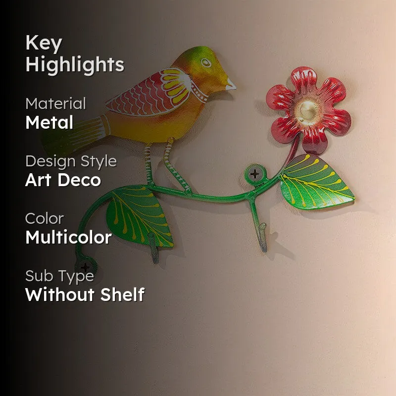 Bird Bliss Handpainted Key Holder - Yellow & Green media 2