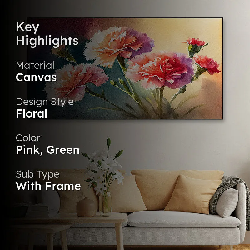 Carnation Gloria Floral Canvas Wall Painting media 2