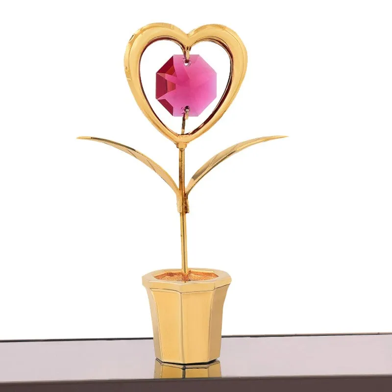 Heart Pot Crown 24K Gold Plated Mild Steel Showpiece media 5