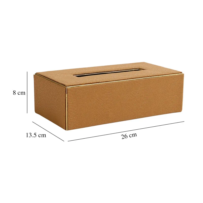 Meho Leather Tissue Box - Brown media 6